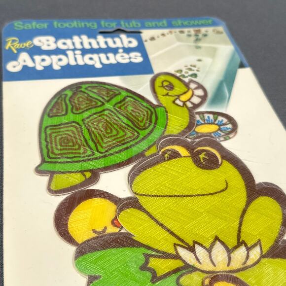VTG 14 Rave Bathtub Appliqués Sheet Vinyl Retro Y2K Tub Safety Decals Frog Duck - Picture 3 of 16